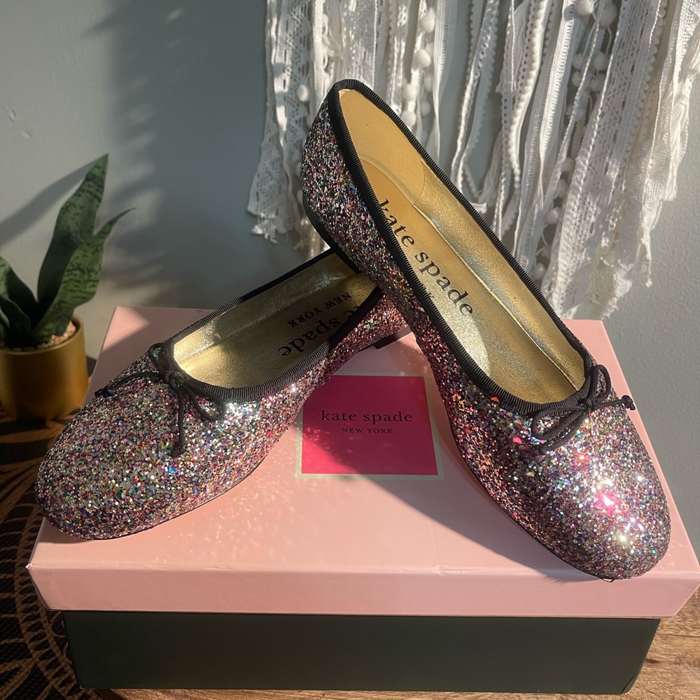 Kate Spade NIB Honey Glitter Ballet Flats size 9.5